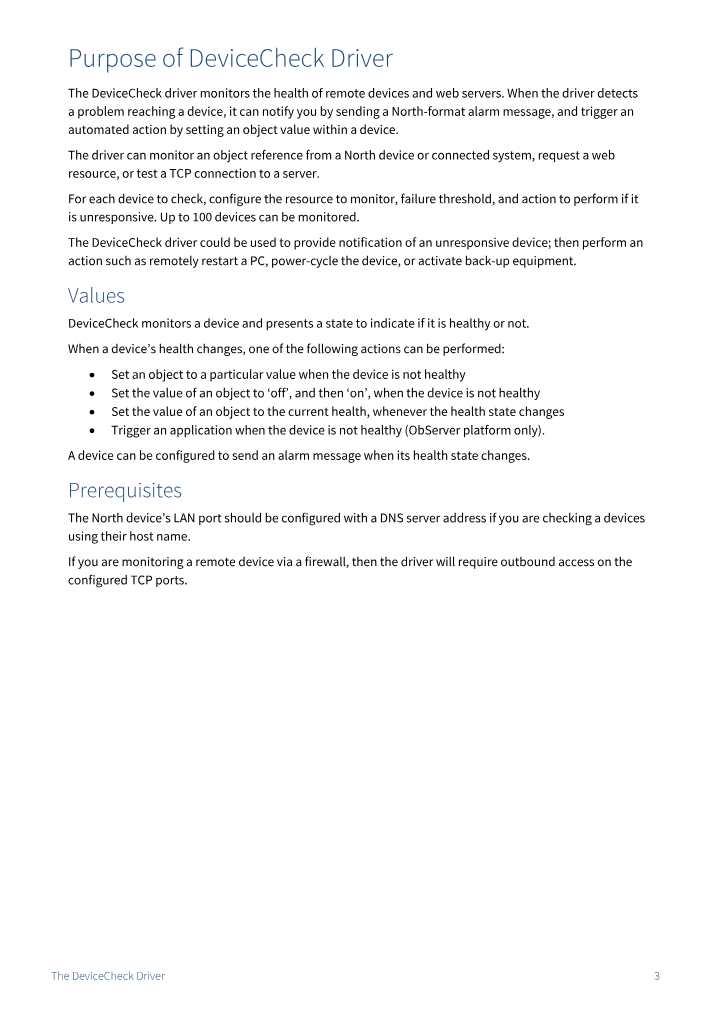Preview thumbnail of page 3 of the DeviceCheck Driver Manual PDF document.